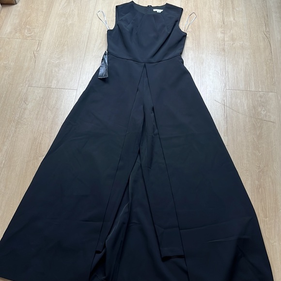 KAY UNGER Black Zeda Flowy Walk Thru Jumpsuit BLACK SIZE 8 - Picture 3 of 7